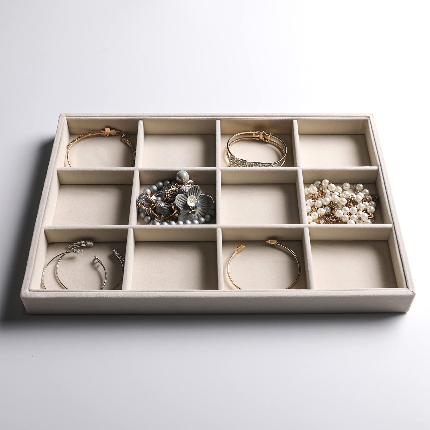 4pcs Large Jewelry Tray Set for Stackable Storage